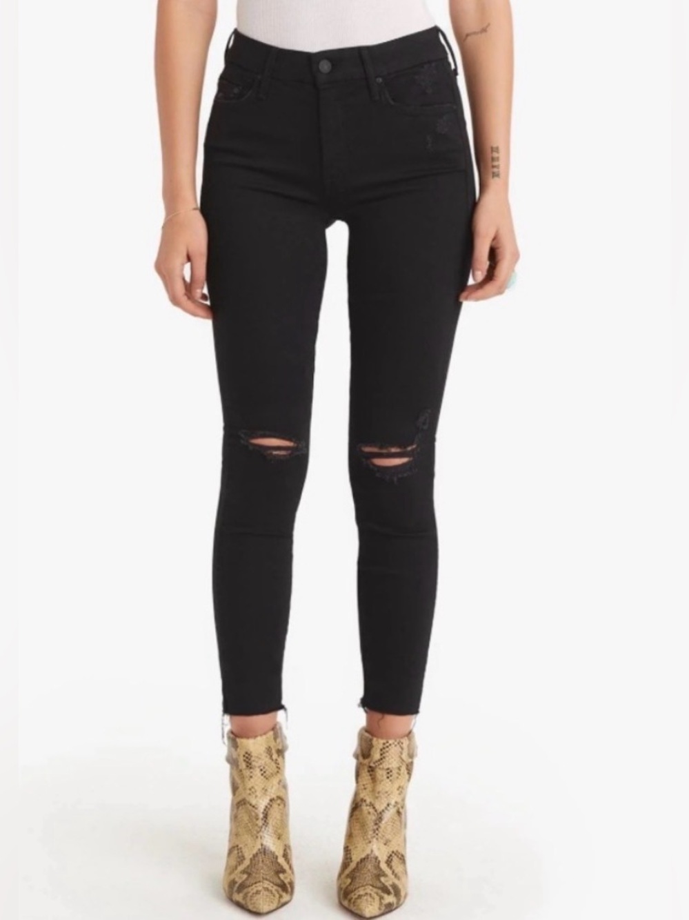 🌺MOTHER LOOKER ankle fray jeans guilty as sin 🌺